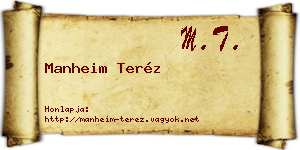 Manheim Teréz névjegykártya